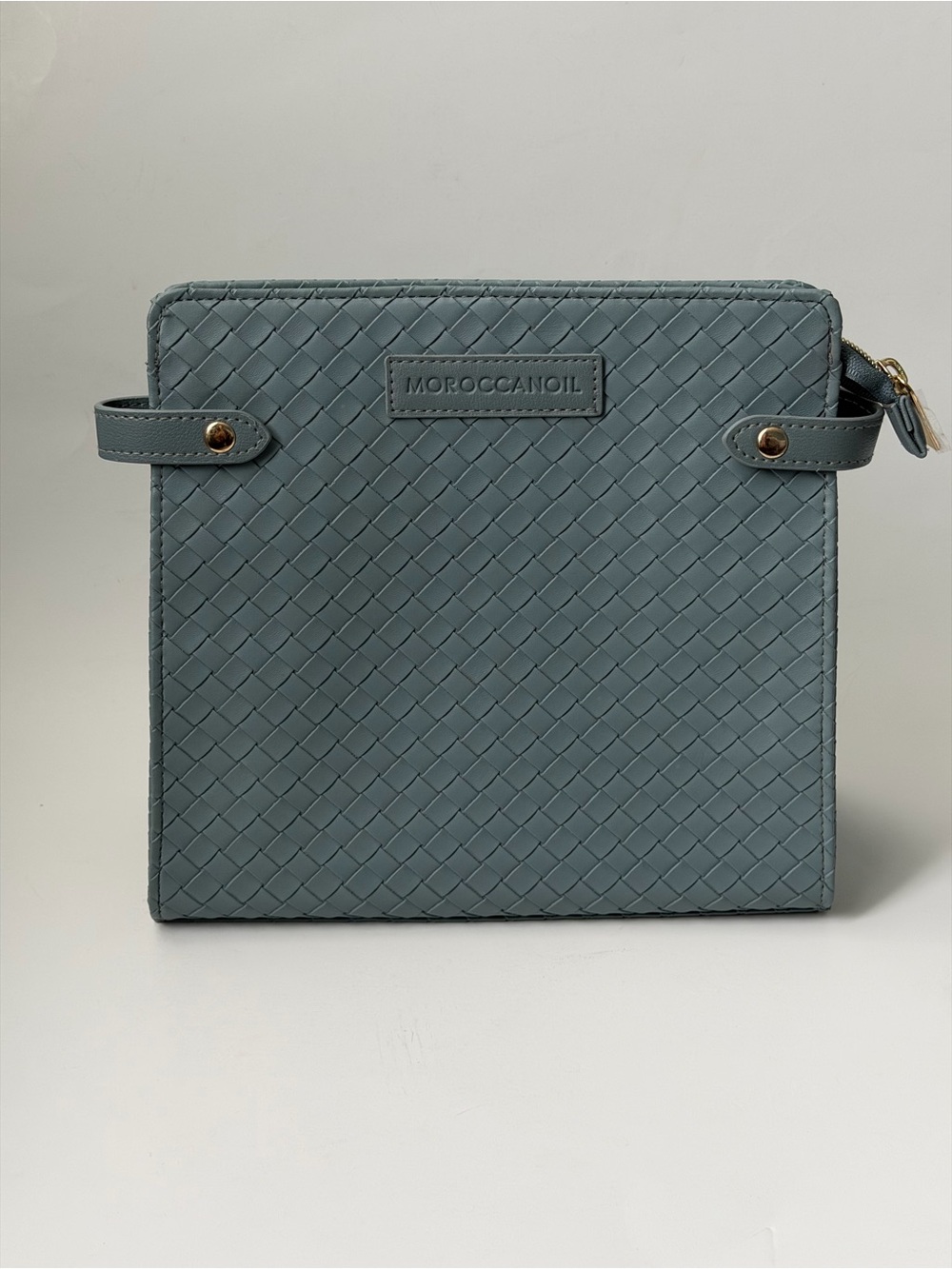 Moroccanoil Woven Square Crossbody Bag - Slate Grayish Blue